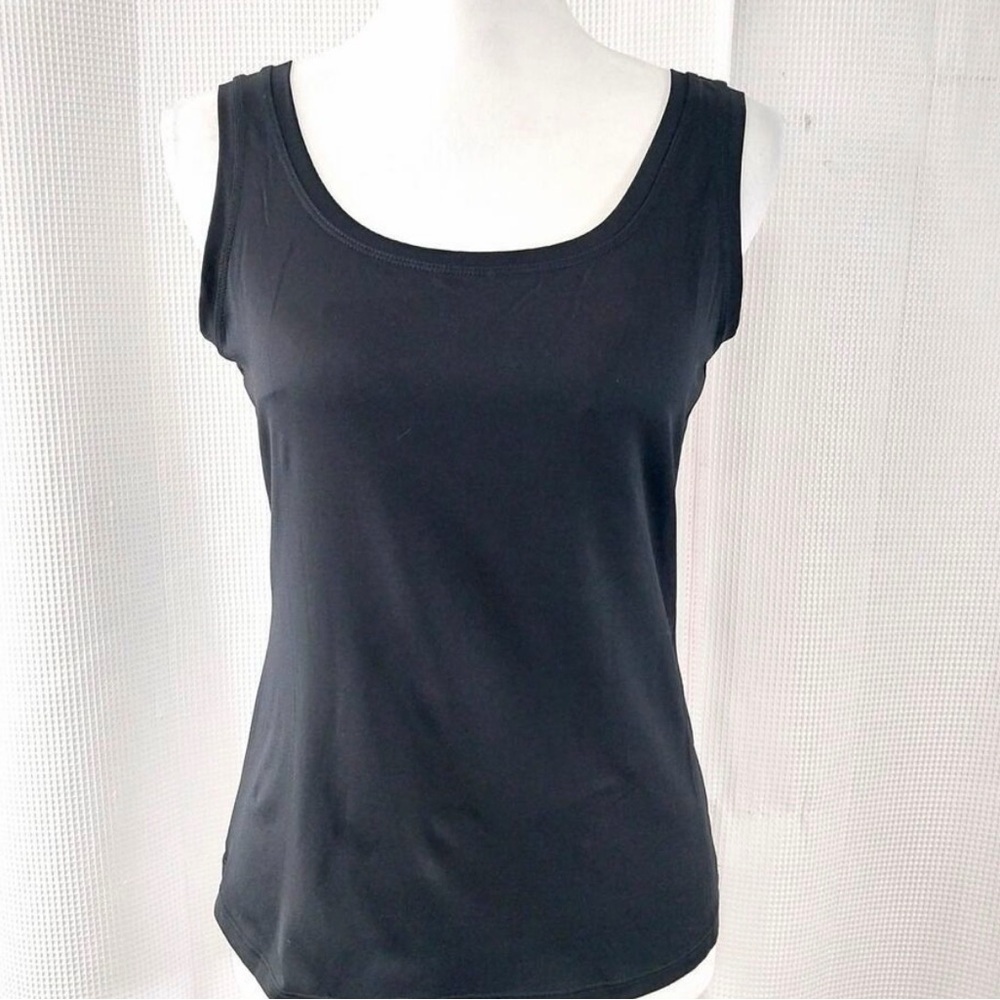 Peter Nygard Black Minimalist Shell Tank Large Classic Sleeveless Career Office